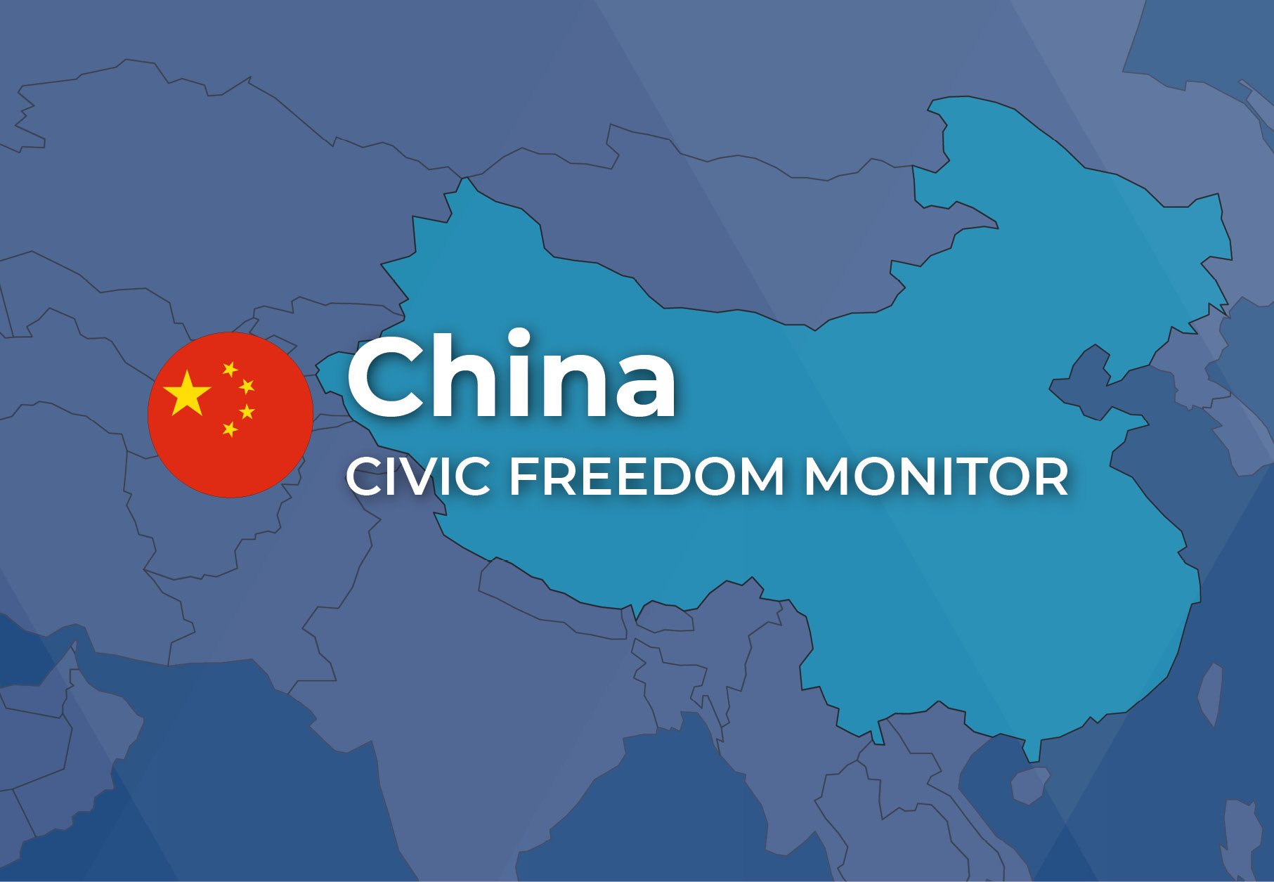 China Civic Freedom Monitor banner with China flag and highlighted map