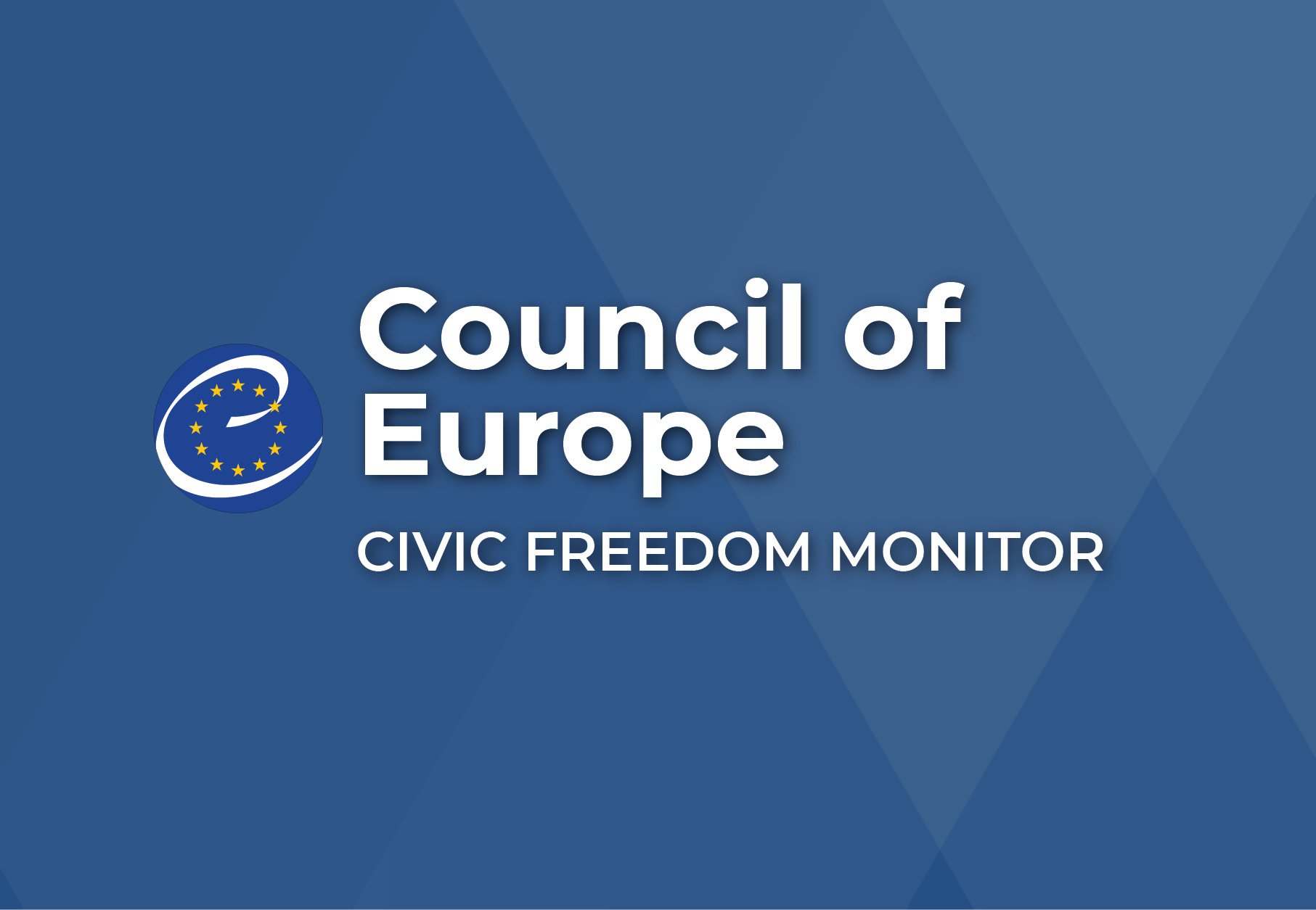 Council of Europe Civic Freedom Monitor banner with Council of Europe flag