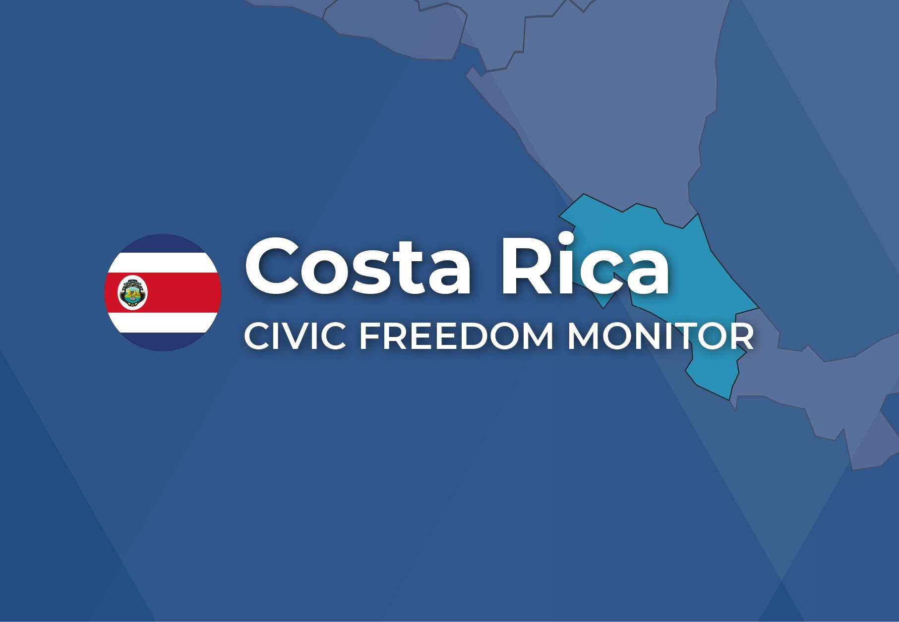 Costa Rica Civic Freedom Monitor banner with Costa Rica flag and highlighted map