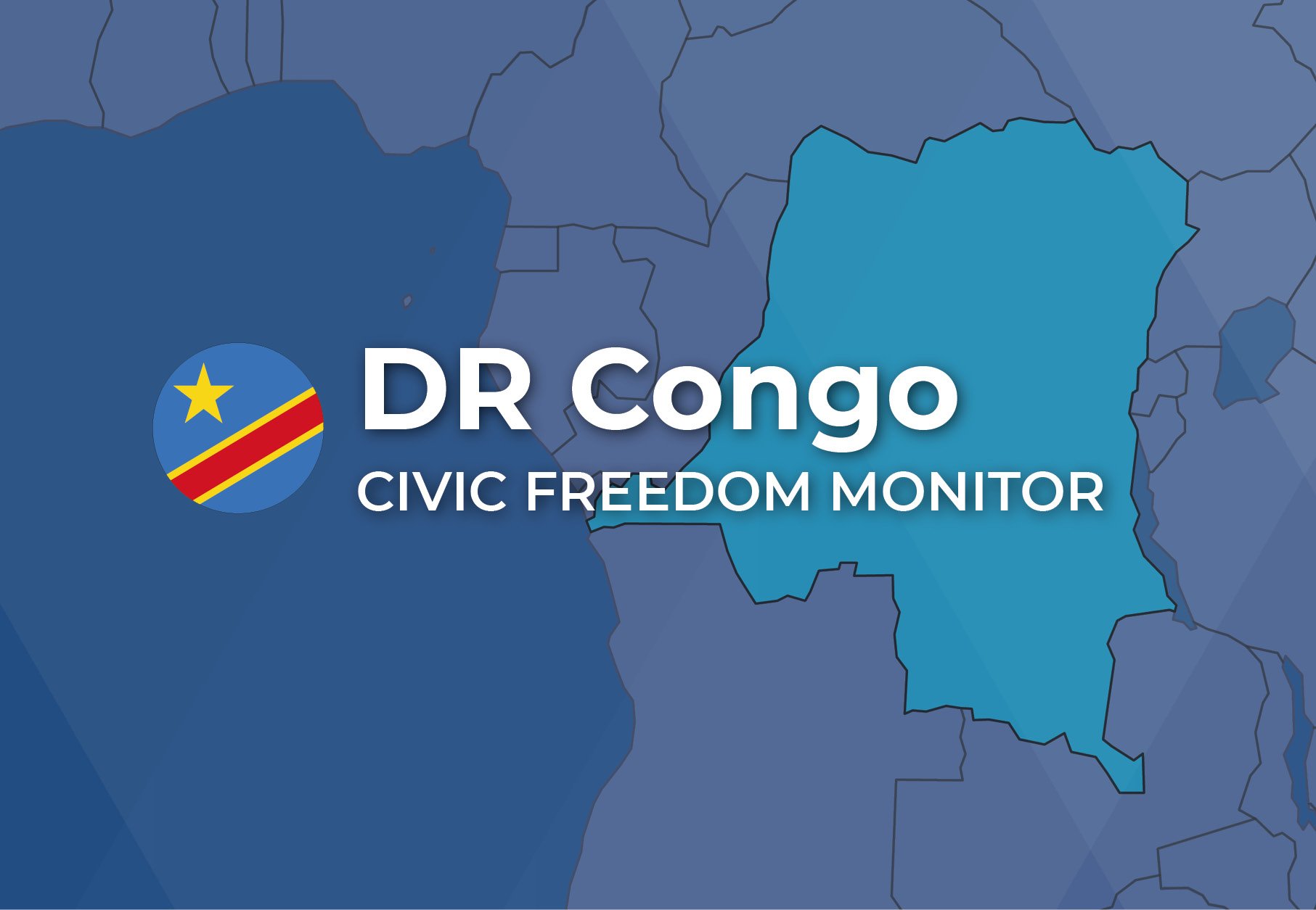 Democratic Republic of Congo Civic Freedom Monitor banner with Democratic Republic of Congo flag and highlighted map