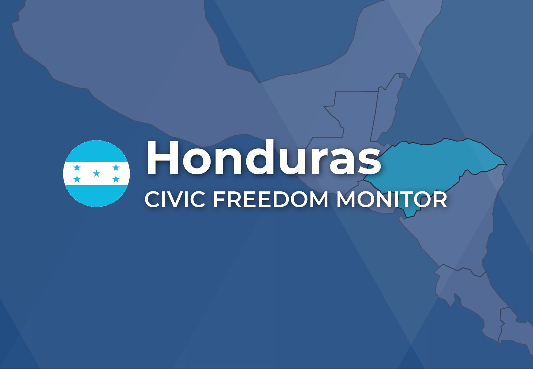 Honduras Civic Freedom Monitor banner with Honduras flag and highlighted map