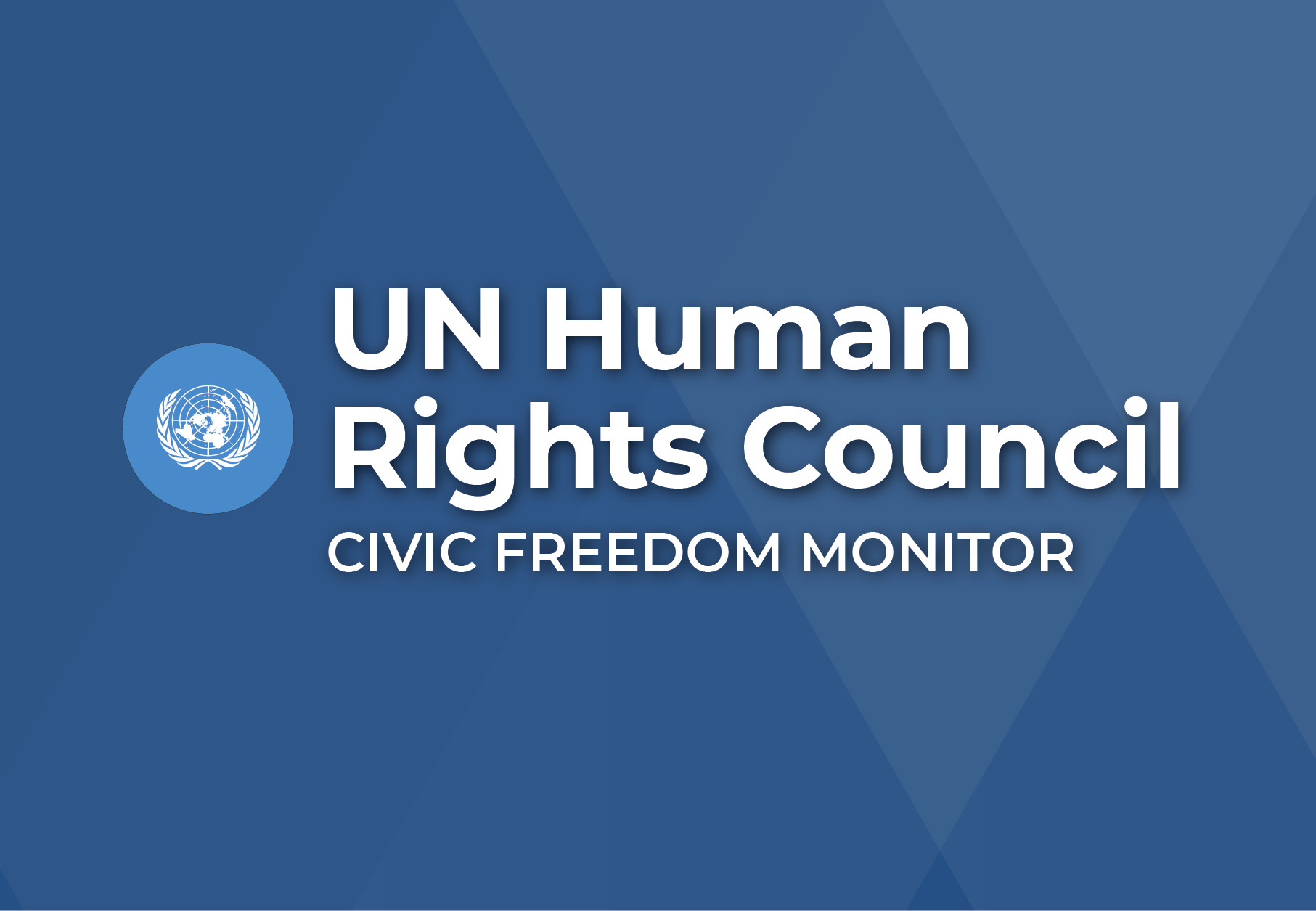 UN Human Rights Council Civic Freedom Monitor banner with UN Human Rights Council flag
