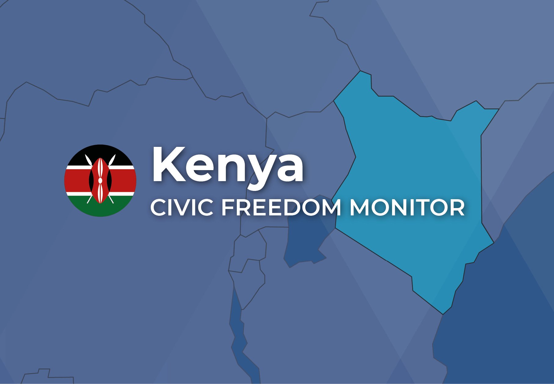 Kenya Civic Freedom Monitor banner with Kenya flag and highlighted map