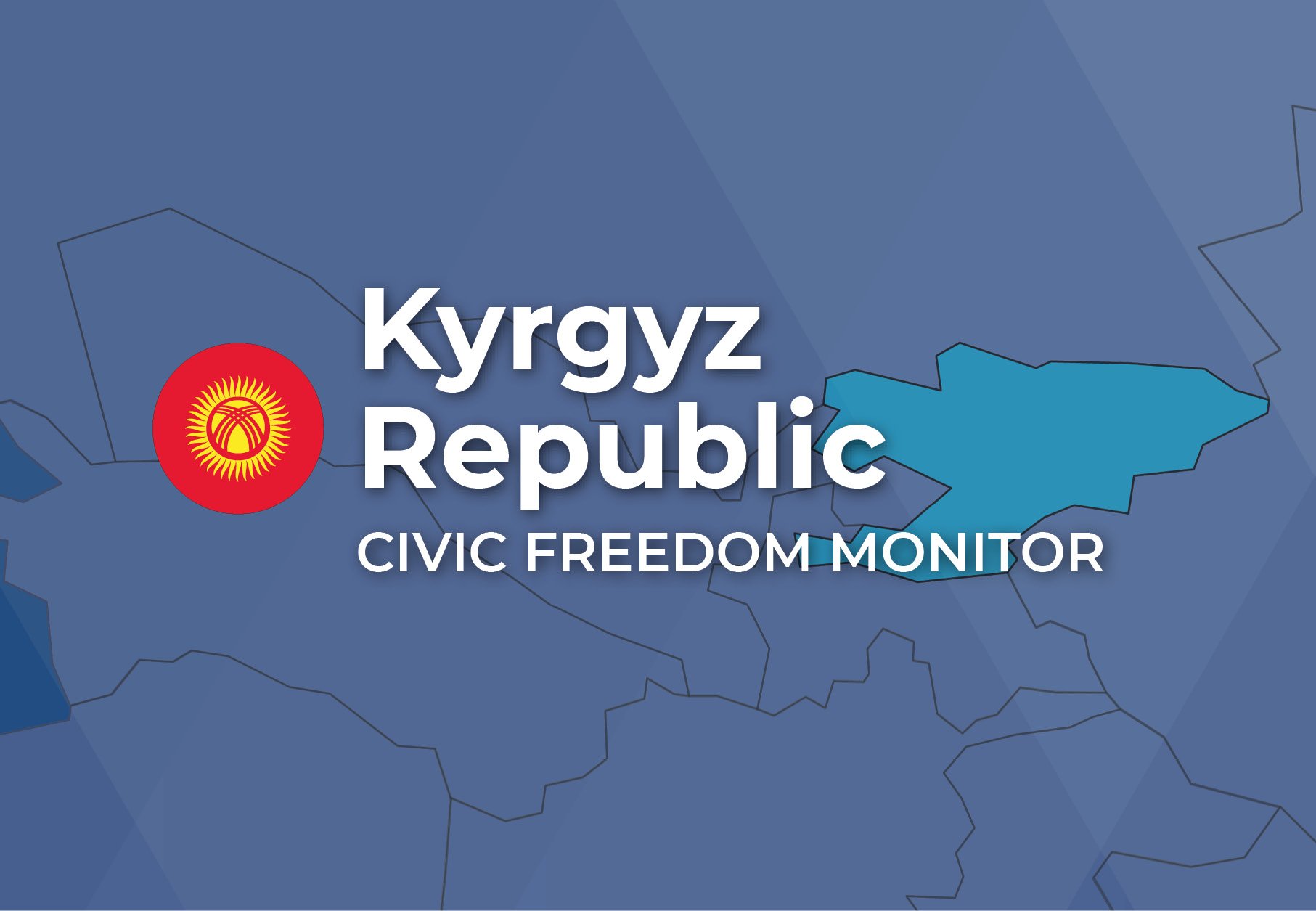 Kyrgyz Republic Civic Freedom Monitor banner with Kyrgyz Republic flag and highlighted map