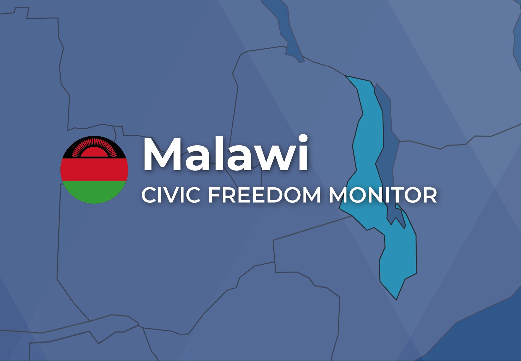Malawi Civic Freedom Monitor banner with Malawi flag and highlighted map