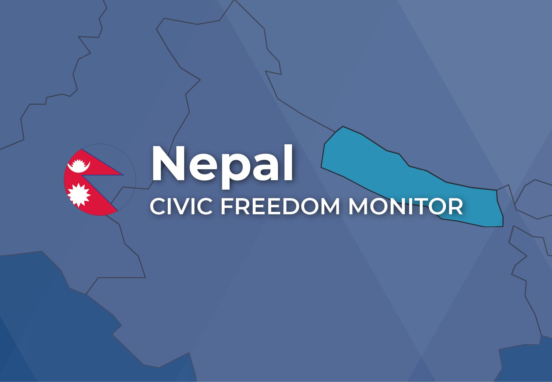 Nepal Civic Freedom Monitor banner with Nepal flag and highlighted map