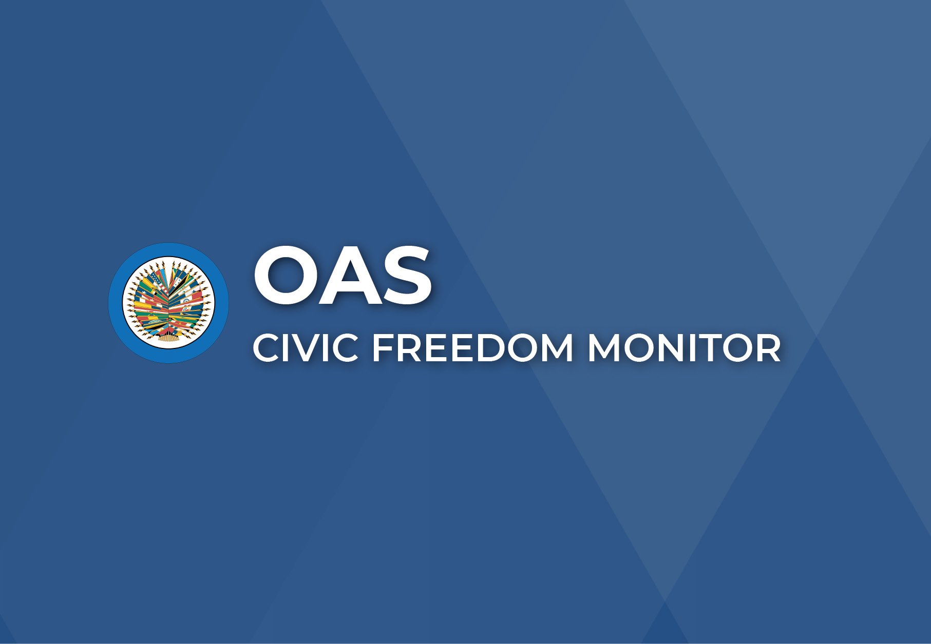 Organization of American States Civic Freedom Monitor banner with Organization of American States flag
