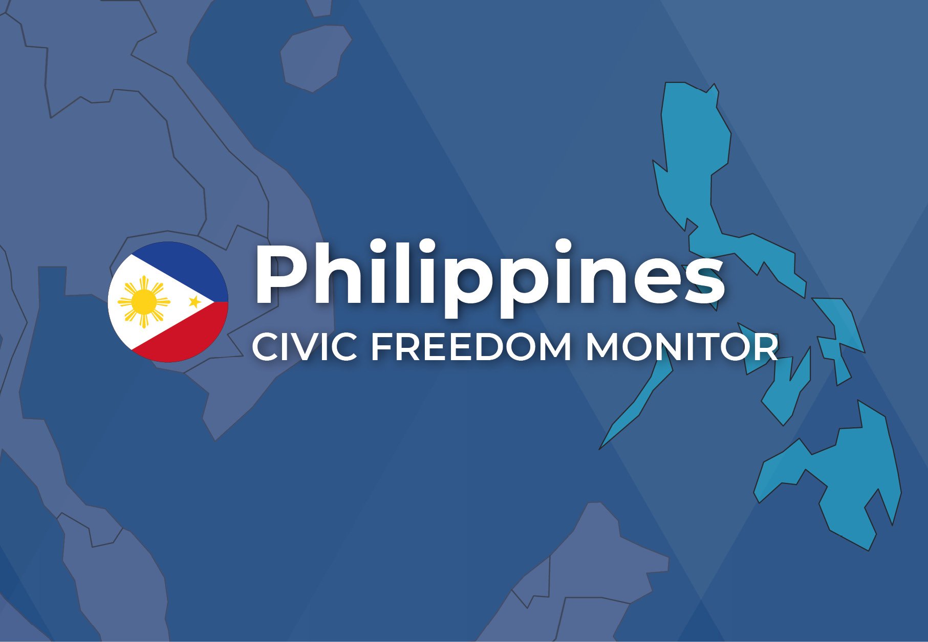 Philippines Civic Freedom Monitor banner with Philippines flag and highlighted map