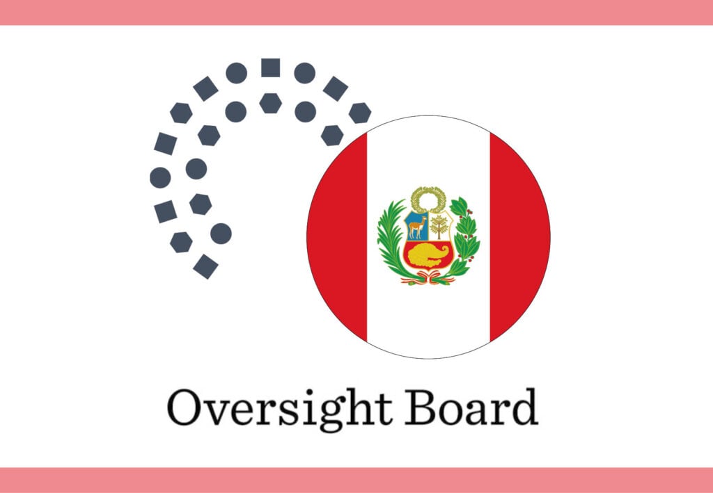 Oversight Board logo with the flag of Peru
