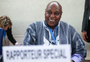 Special Rapporteur Maina Kiai at the UN Human Rights Council (Photo credit: Jeff Vize)