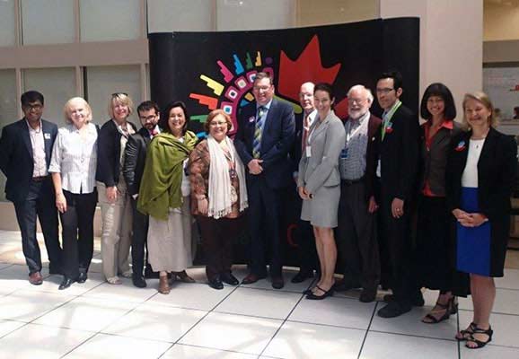 Canadian Minister for International Cooperation Cristian Paradis hosted a roundtable with civil society, including ICNL, to discuss ways to promote an enabling environment, on the sidelines of the GPEDC in Mexico City (Photo Credit: GPEDC)