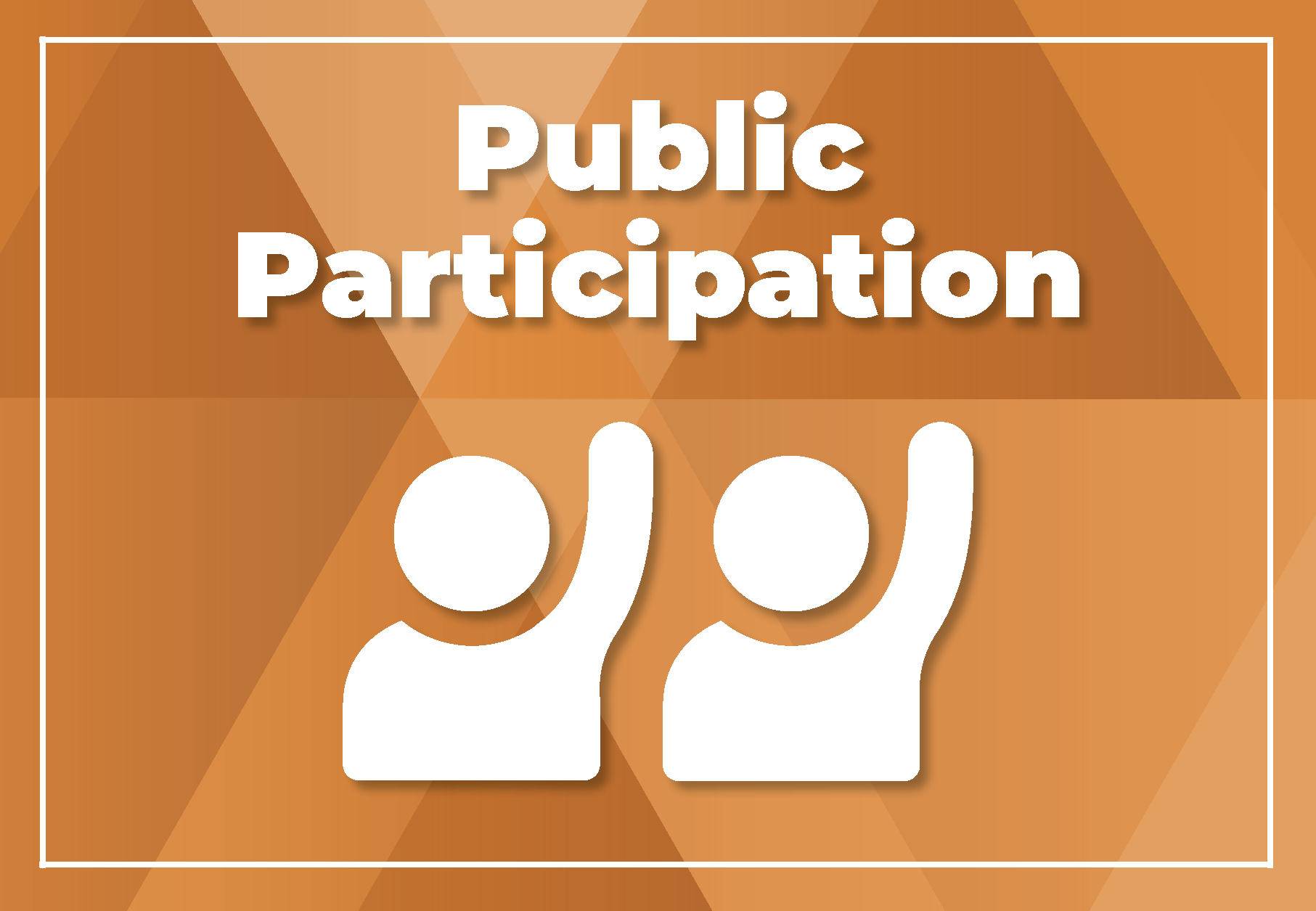 Public participation icon on an orange background