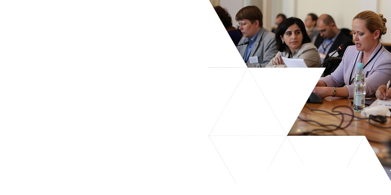 Woman talking into microphone at a meeting