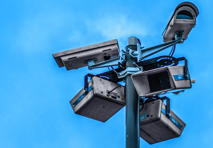 Group of outdoor security cameras (Photo credit: Nathaniel Dahan)