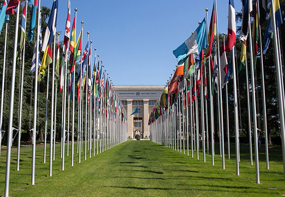 The Palais des Nations in Geneva (photo credit: Jeff Vize)