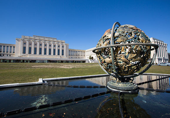 UN Palais des Nations in Geneva (photo credit: Jeff Vize)