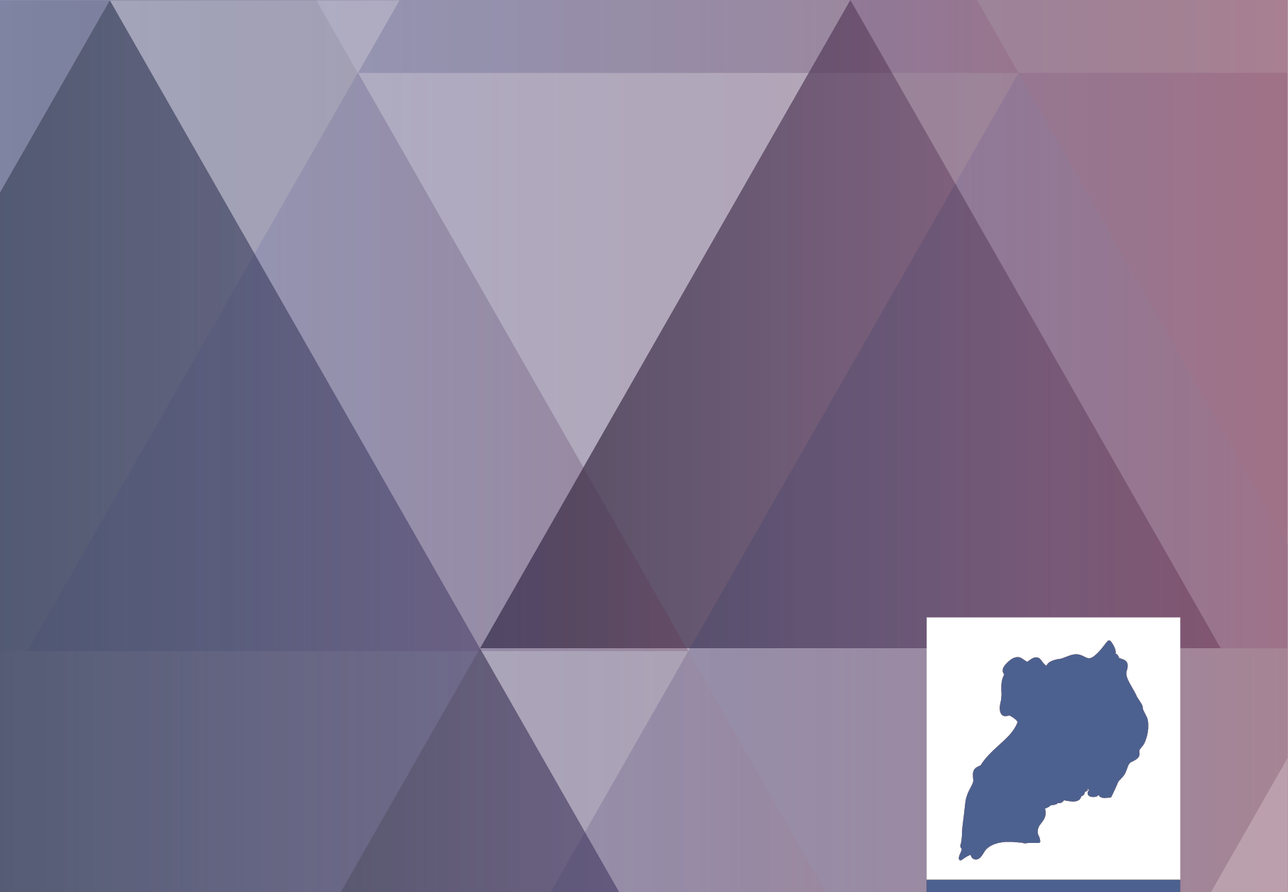 Decorative triangle pattern with a map of Uganda