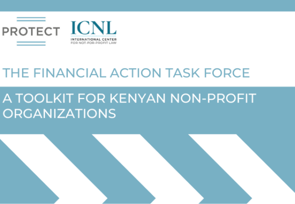 graphic with text: The Financial Action Task Force A Toolkit for Kenyan Non-Profit Organizations