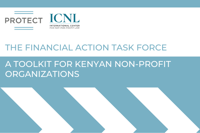 graphic with text: The Financial Action Task Force A Toolkit for Kenyan Non-Profit Organizations