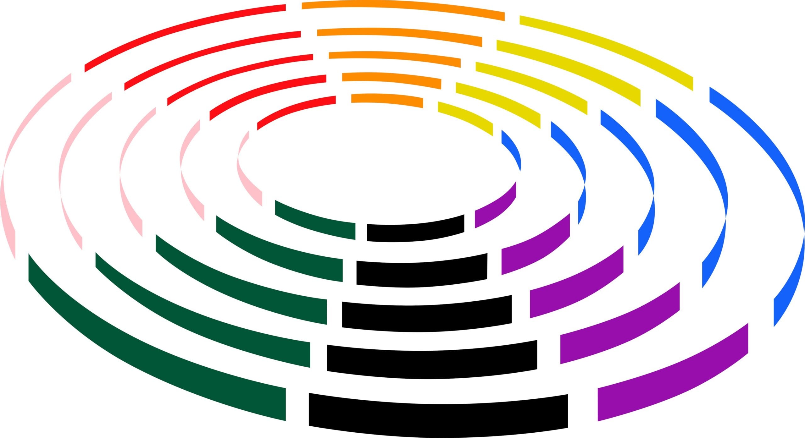 Concentric circlers in various colors evoking a meeting, photo by Marek Studzinski vua unsplash