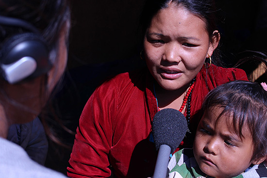 A woman in Dhading giving interview for Milijuli Nepali (Photo credit: Bhawana Gurung/