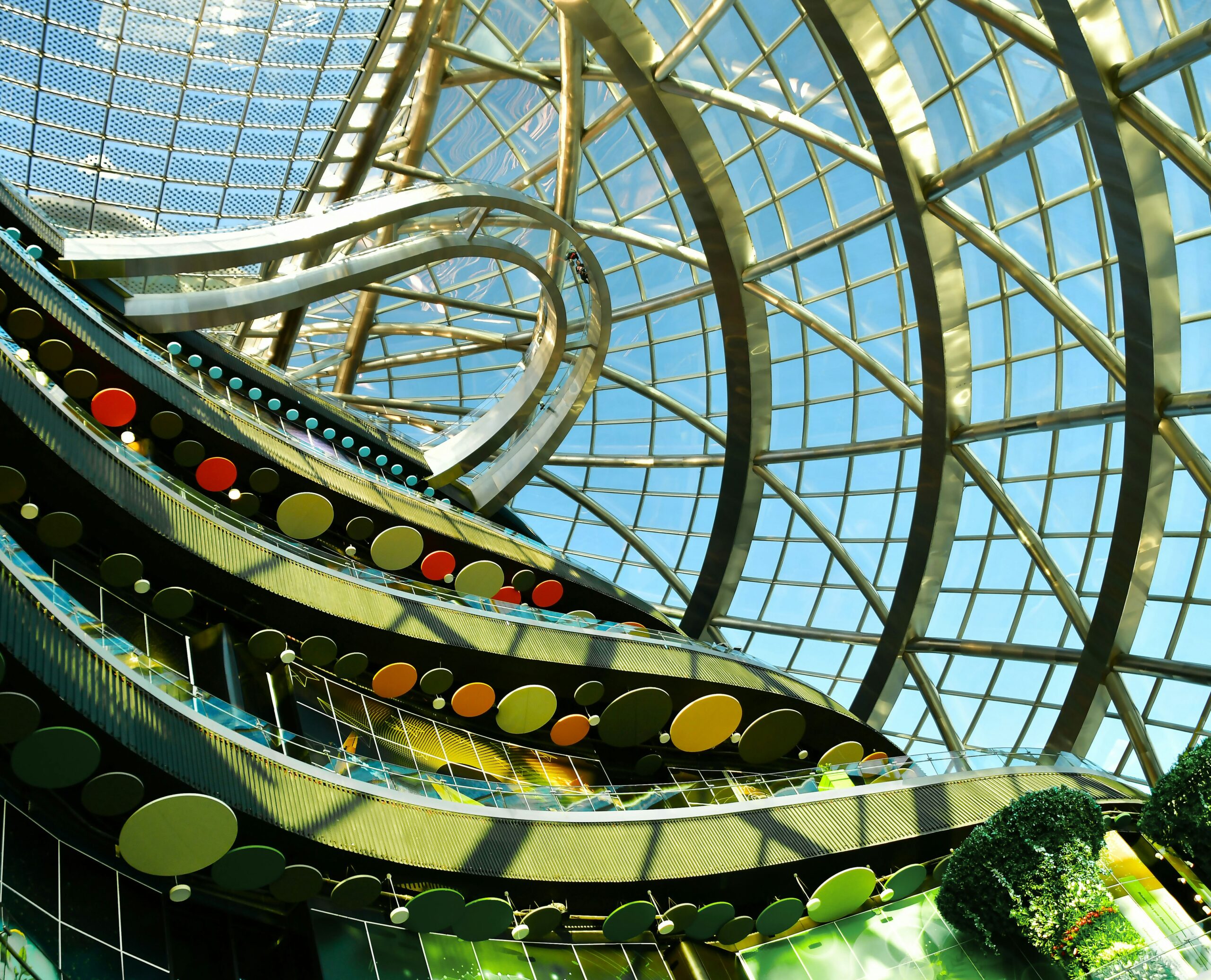 Perspective from colorful modern building in Astana, Kazakhstan.